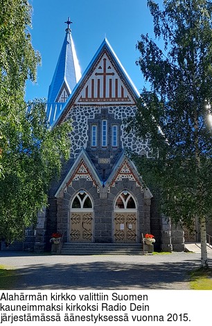 Alahrmn kirkko valittiin Suomen kauneimmaksi kirkoksi Radio Dein jrjestmss nestyksess vuonna 2015.