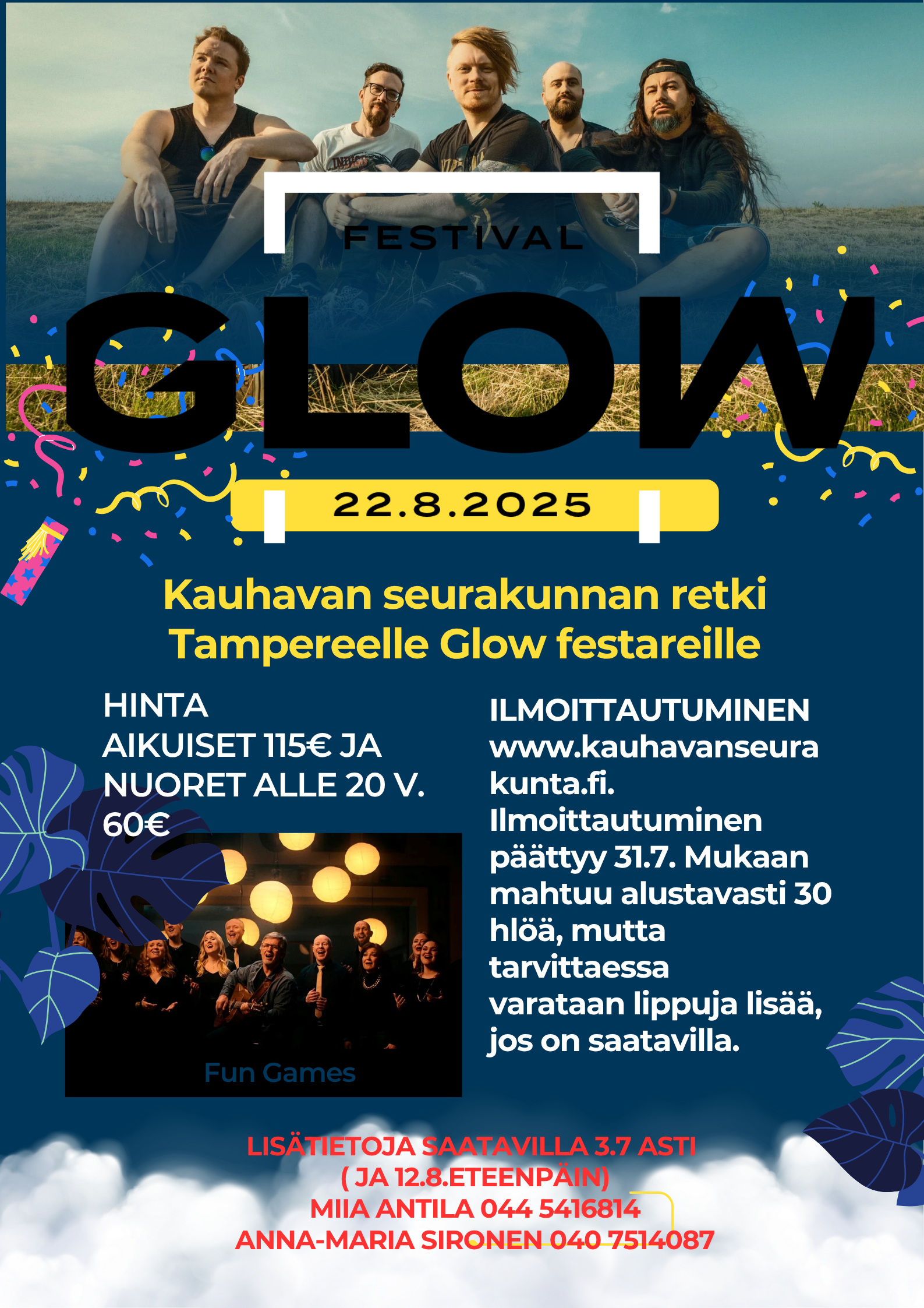 Mainos Glow Festivaleista Tampereella 22.8.2025