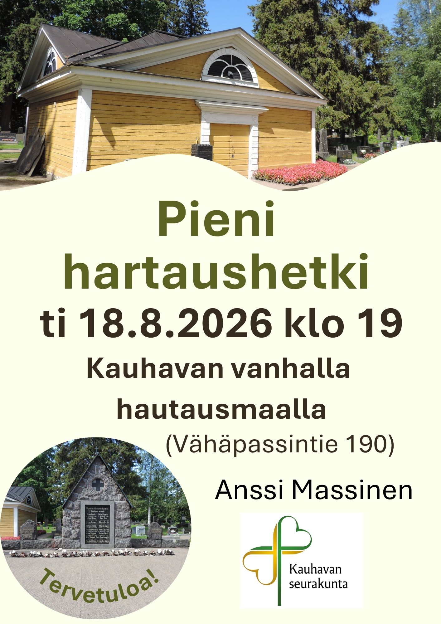 Hartaushetken mainos, jossa hautausmaalta kuvat