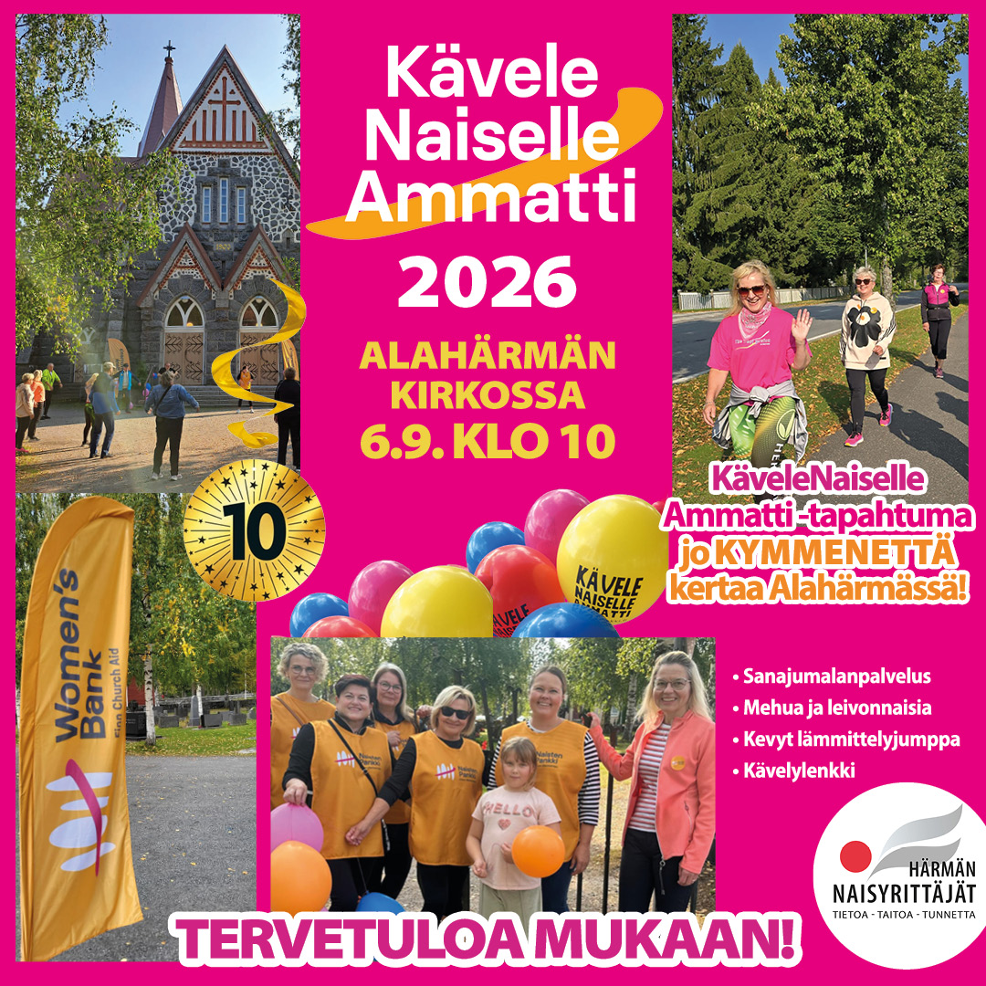 Kävele naiselle ammatti -tapahtuman mainos