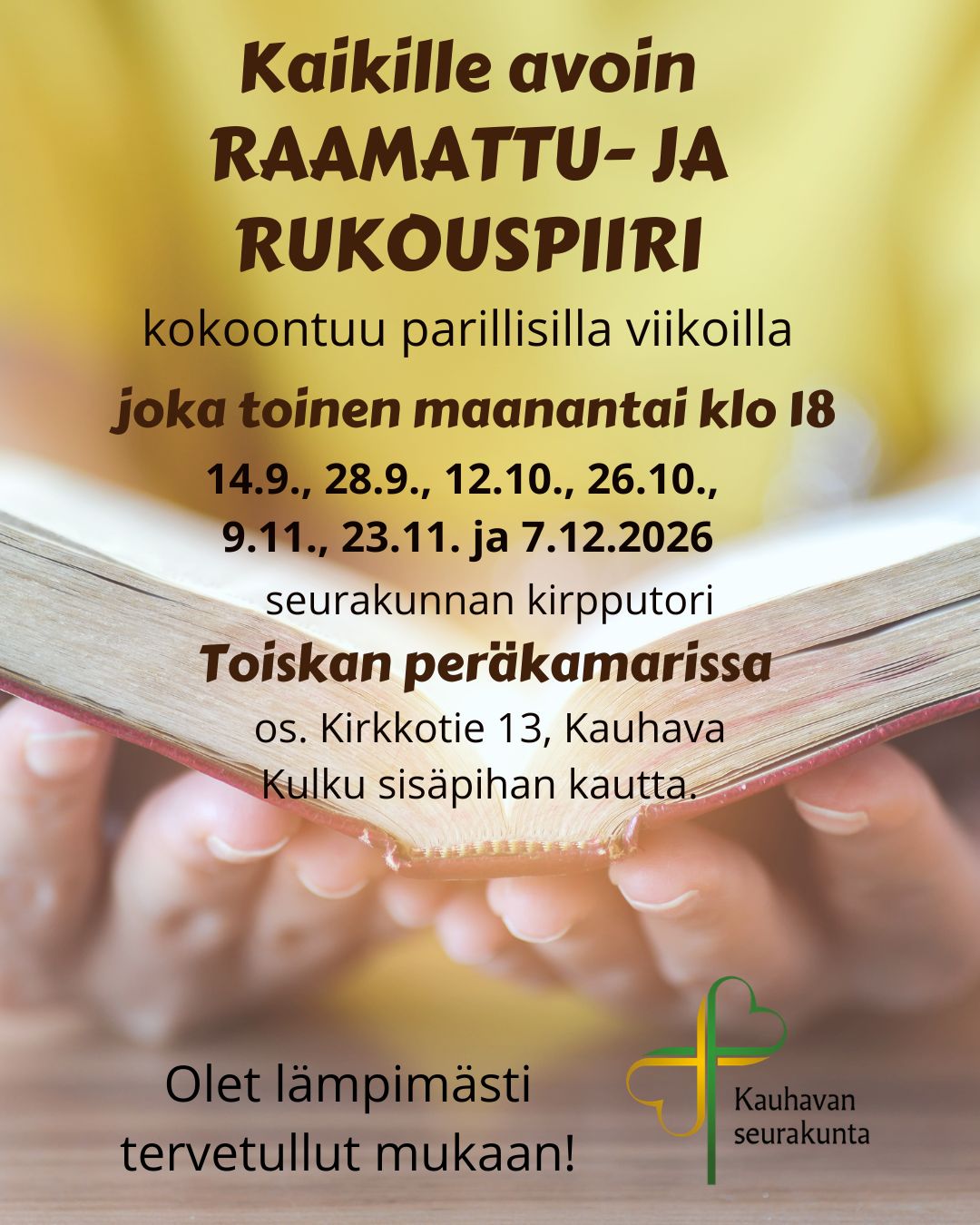 Raamattupiirimainos, jossa avoin Raamattu
